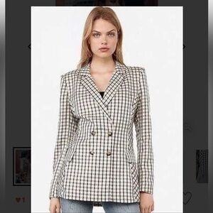 Express X Negin Mirsalehi Mixed Plaid
Boyfriend Blazer Women's Size XS